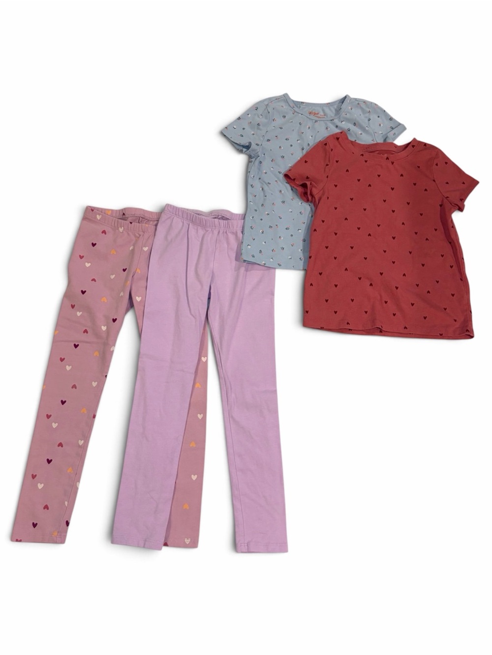 Cat & Jack 4 Piece Girls Clothes. Two Pants Size 5, Two Shirts Size 4-5